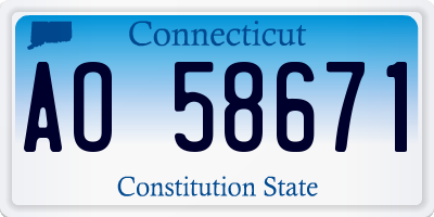 CT license plate AO58671