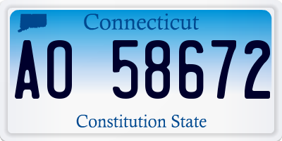 CT license plate AO58672