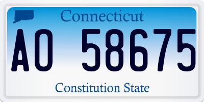 CT license plate AO58675