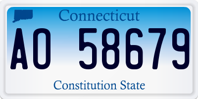 CT license plate AO58679