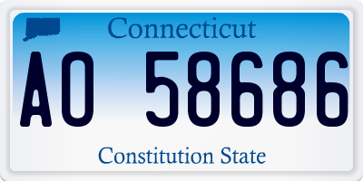 CT license plate AO58686