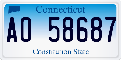 CT license plate AO58687