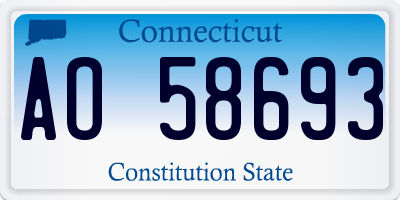 CT license plate AO58693