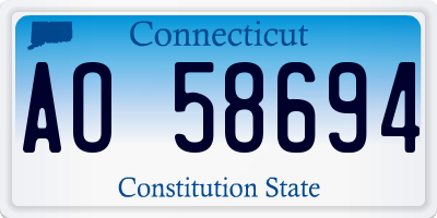 CT license plate AO58694