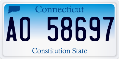 CT license plate AO58697
