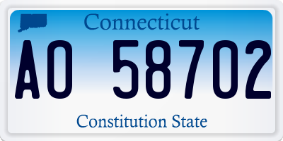 CT license plate AO58702