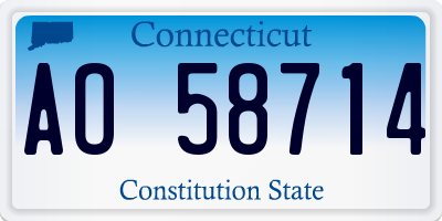 CT license plate AO58714