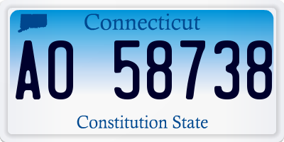 CT license plate AO58738