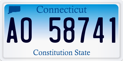 CT license plate AO58741