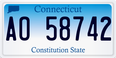 CT license plate AO58742
