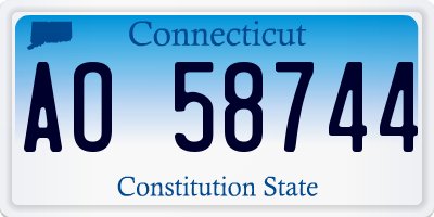 CT license plate AO58744