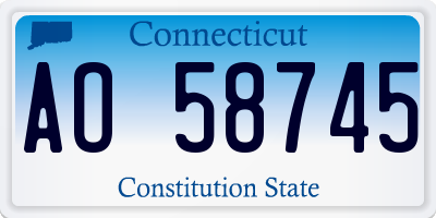 CT license plate AO58745