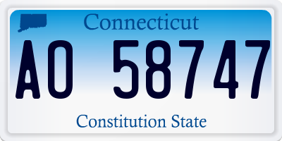 CT license plate AO58747
