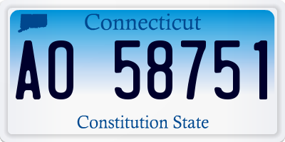 CT license plate AO58751