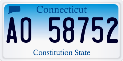 CT license plate AO58752
