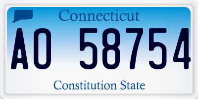 CT license plate AO58754
