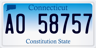 CT license plate AO58757