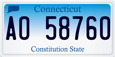 CT license plate AO58760