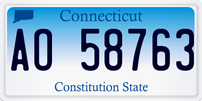 CT license plate AO58763