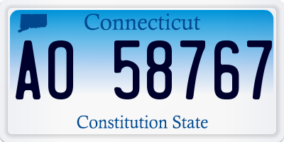 CT license plate AO58767