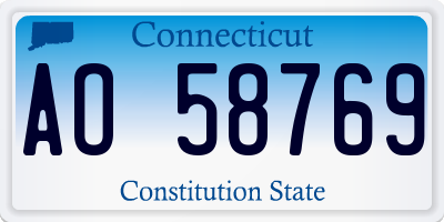 CT license plate AO58769