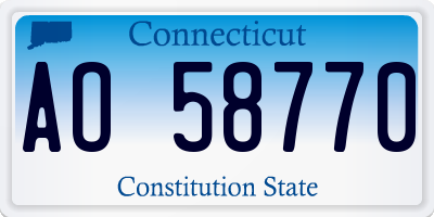 CT license plate AO58770