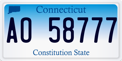 CT license plate AO58777