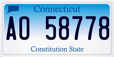 CT license plate AO58778