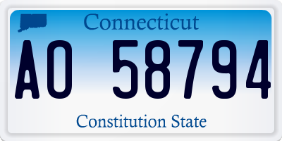 CT license plate AO58794
