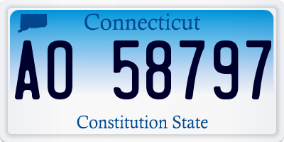 CT license plate AO58797