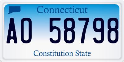 CT license plate AO58798