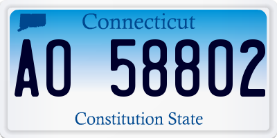 CT license plate AO58802