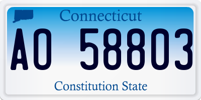 CT license plate AO58803