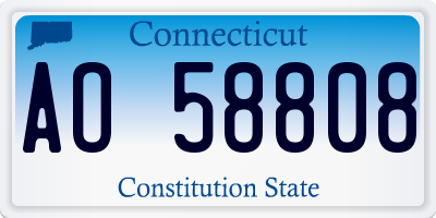 CT license plate AO58808
