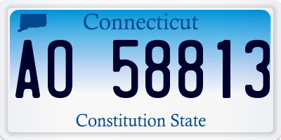 CT license plate AO58813