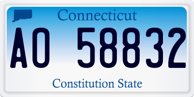CT license plate AO58832