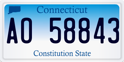 CT license plate AO58843