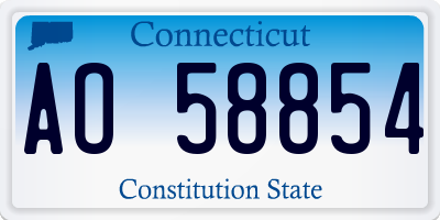 CT license plate AO58854