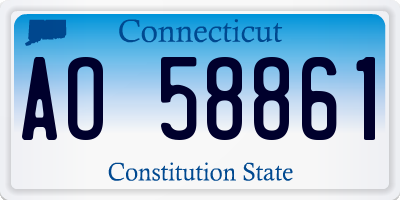 CT license plate AO58861