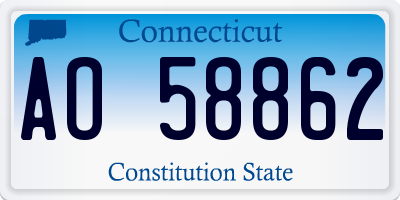 CT license plate AO58862