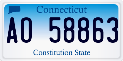 CT license plate AO58863