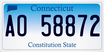 CT license plate AO58872