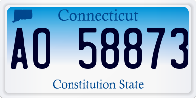 CT license plate AO58873