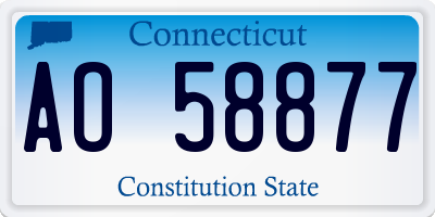 CT license plate AO58877