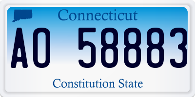 CT license plate AO58883