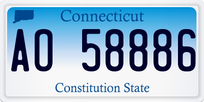 CT license plate AO58886