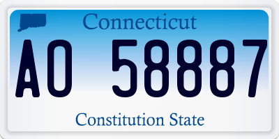 CT license plate AO58887