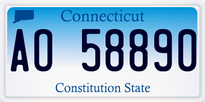 CT license plate AO58890