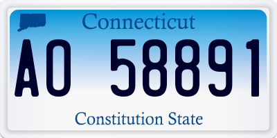 CT license plate AO58891