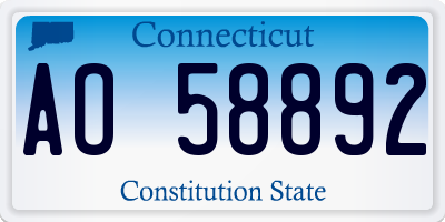 CT license plate AO58892
